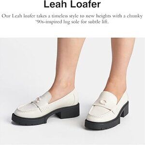 NWB Cream Coach - Leah notched sole loafers sz 9